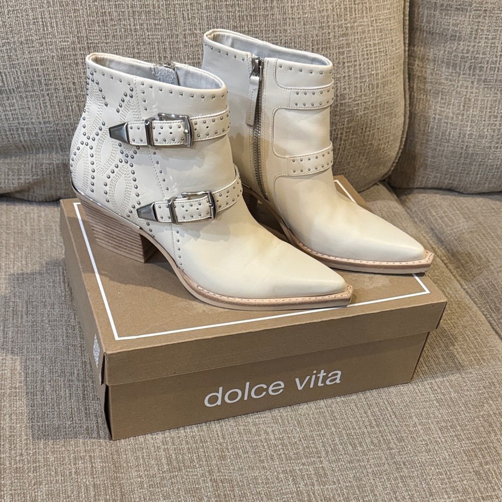 Dolce Vita Women's White Ankle Booties